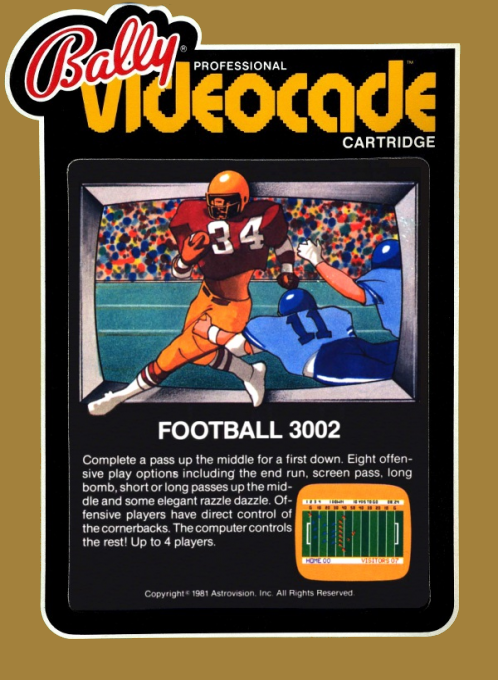 Football box art for Bally Astrocade