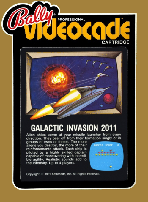 Galactic Invasion box art for Bally Astrocade
