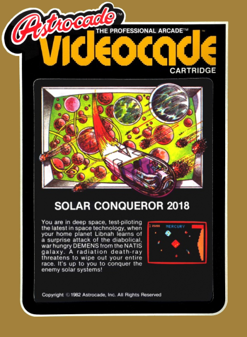 Solar Conqueror box art for Bally Astrocade