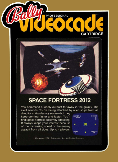 Space Fortress box art for Bally Astrocade