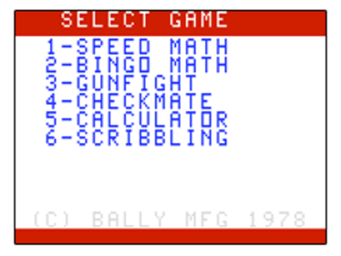Bingo Math & Speed Math screenshot 2 for Bally Astrocade