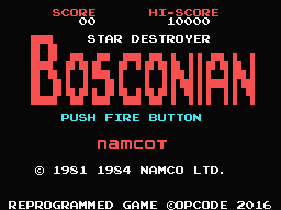 Bosconian title screen for Colecovision