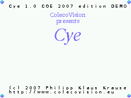 Cye [Homebrew] title screen for Colecovision