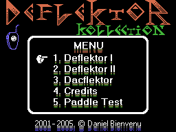 Deflektor Kollection title screen for Colecovision
