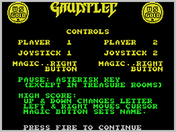 Gauntlet title screen for Colecovision