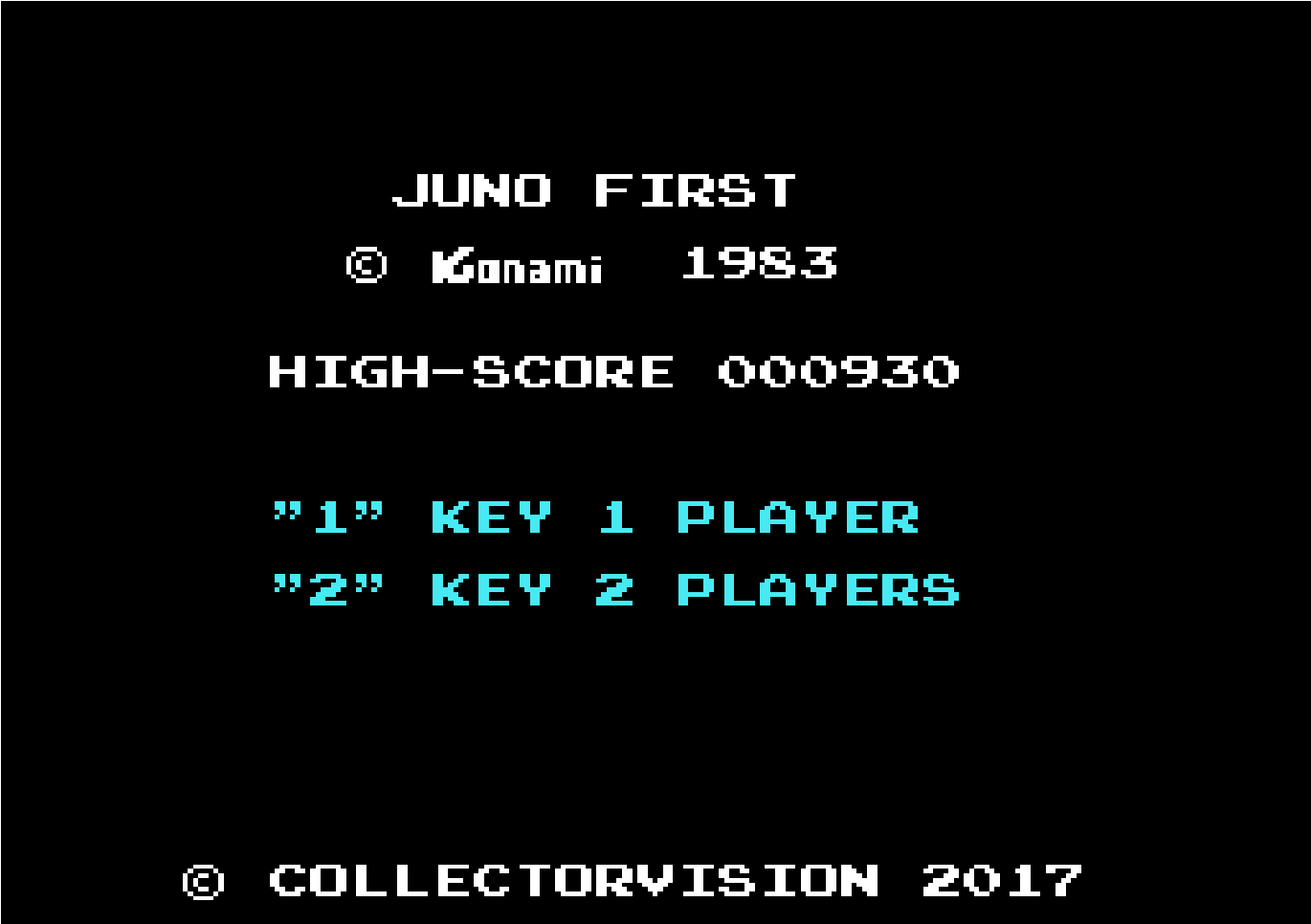 Juno First title screen for Colecovision