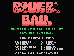 Roller Ball title screen for Colecovision