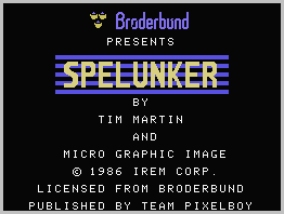 Spelunker title screen for Colecovision