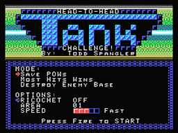 Tank Challenge title screen for Colecovision