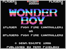 Wonder Boy title screen for Colecovision