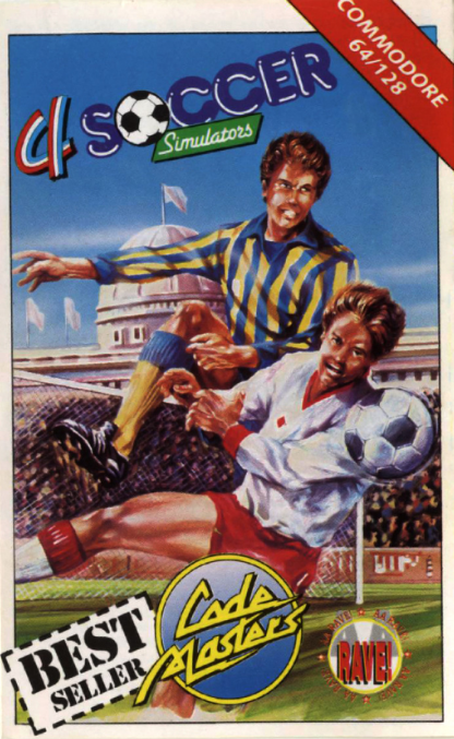4 Soccer Simulators box art for Commodore 64