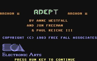 Archon II Adept box art for Commodore 64