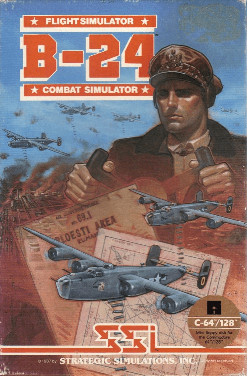 B-24: Flight Simulator - Combat Simulator box art for Commodore 64