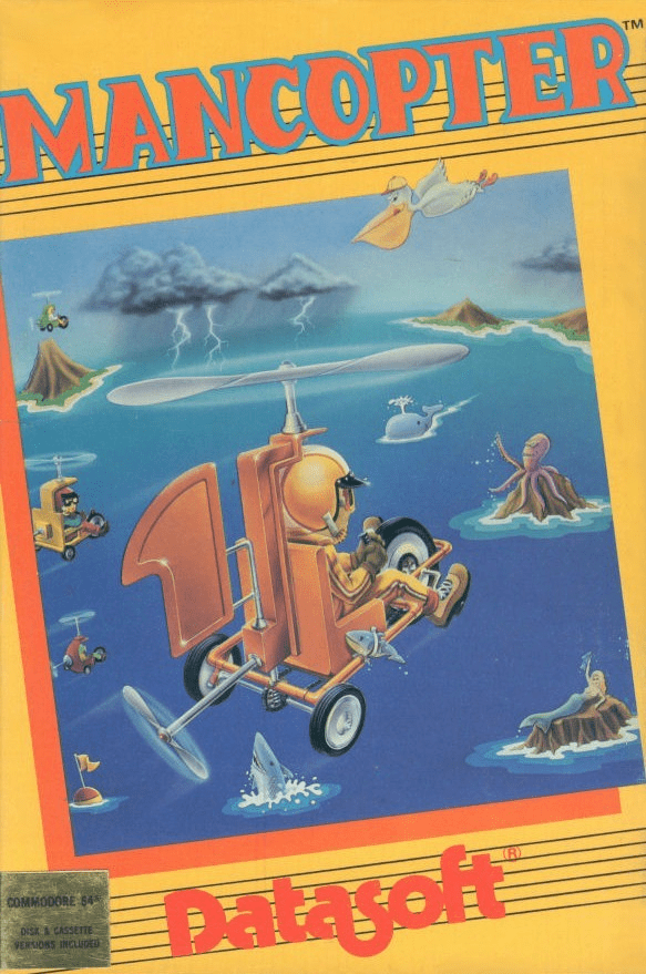 Mancopter box art for Commodore 64