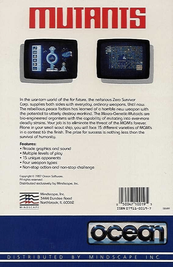Mutants box art for Commodore 64