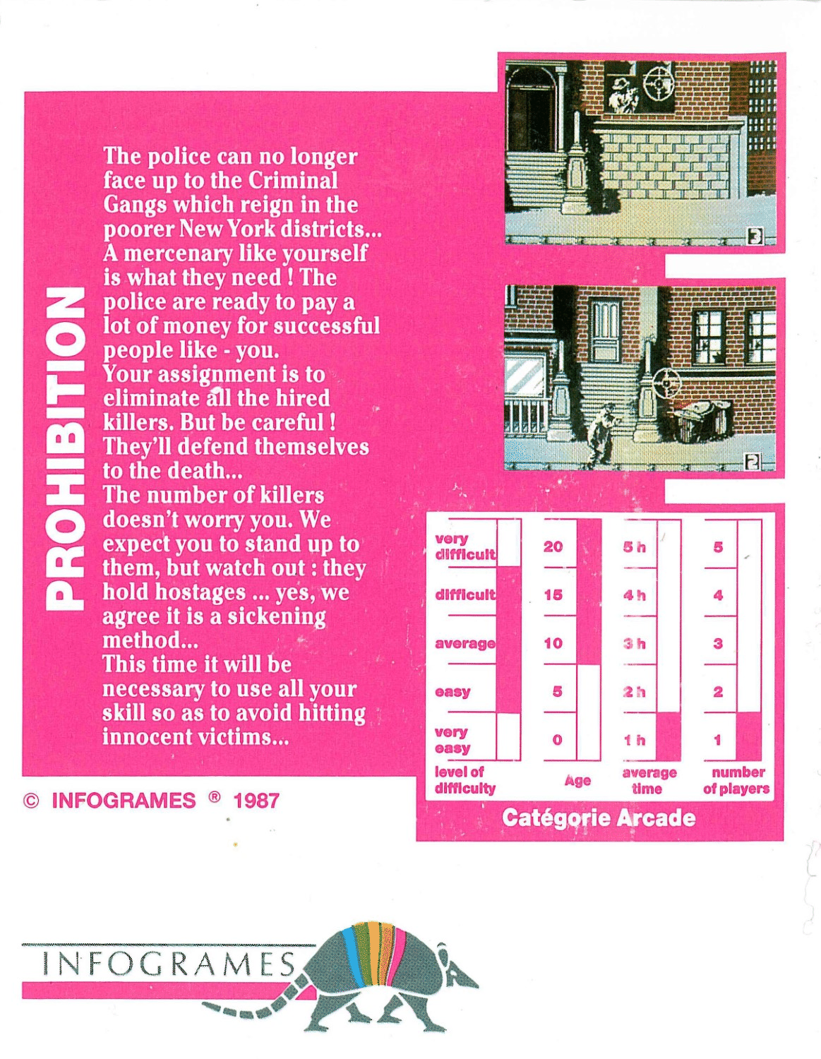 Prohibition box art for Commodore 64