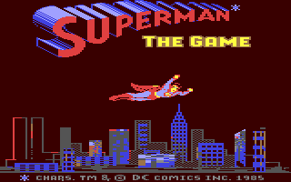 Superman the Game box art for Commodore 64