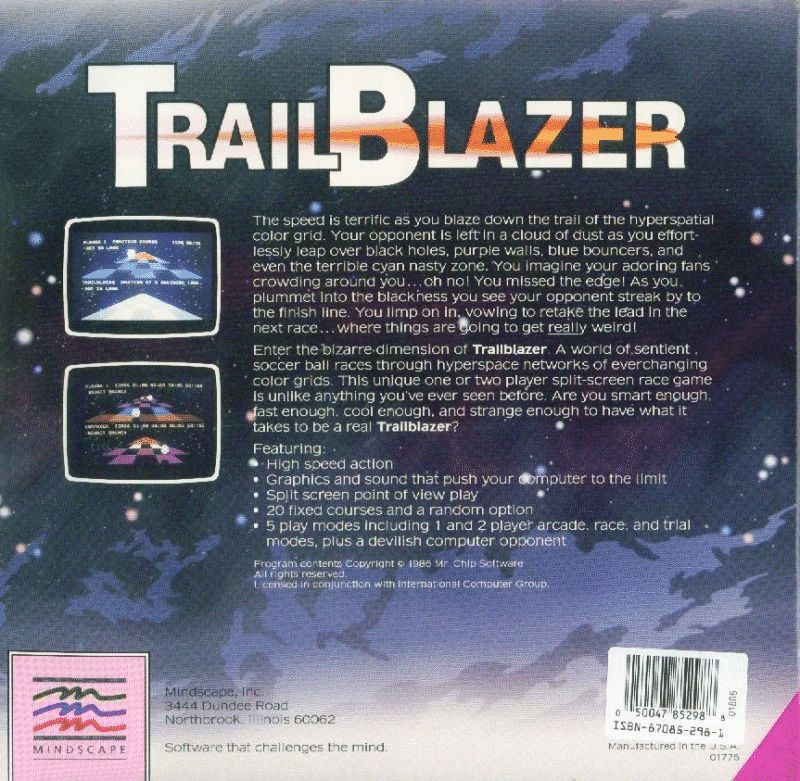 Trailblazer box art for Commodore 64