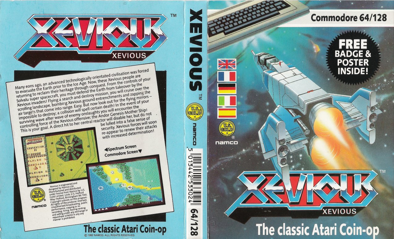 Xevious box art for Commodore 64