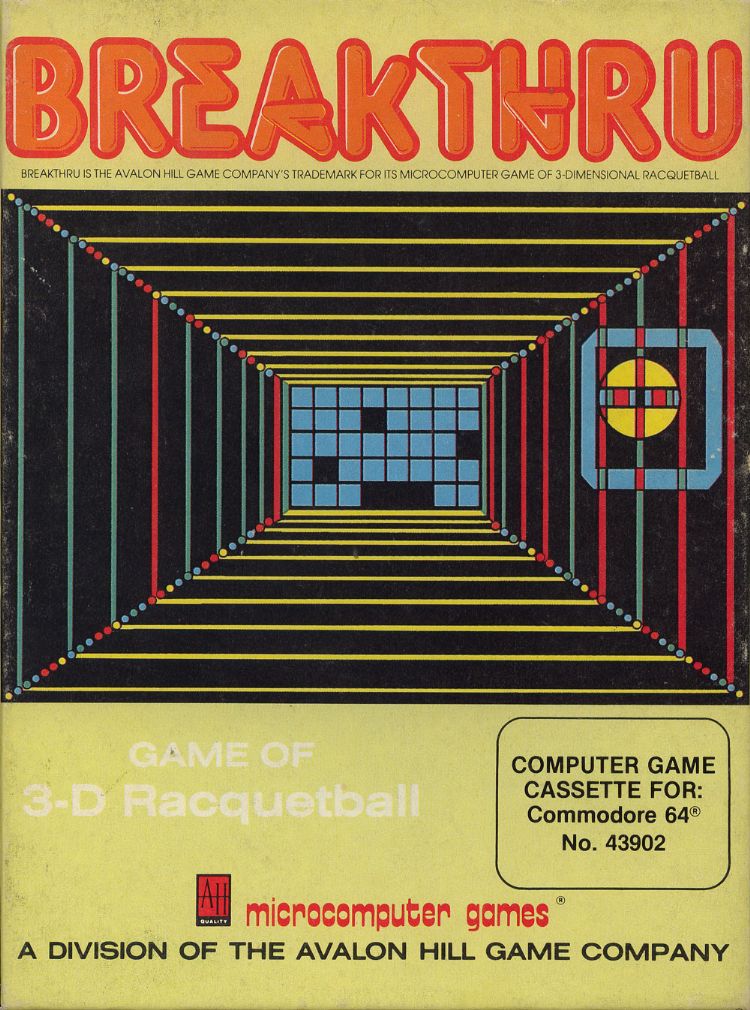 Breakthru in 3D box art for Commodore 64