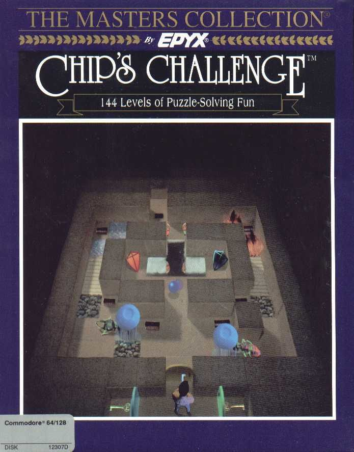 Chip's Challenge box art for Commodore 64