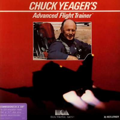 Chuck Yeager's Advanced Flight Trainer box art for Commodore 64