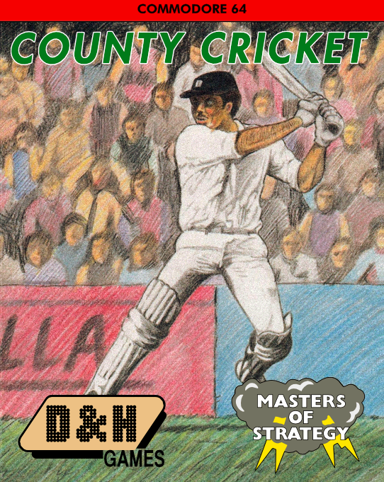 County Cricket box art for Commodore 64
