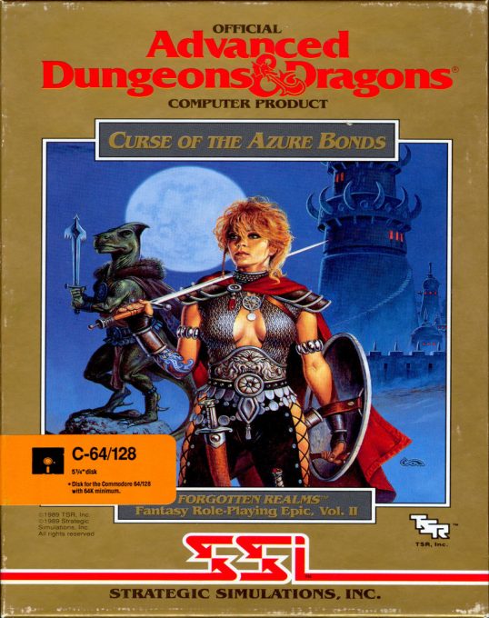 Advanced Dungeons & Dragons Curse of the Azure Bonds box art for Commodore 64