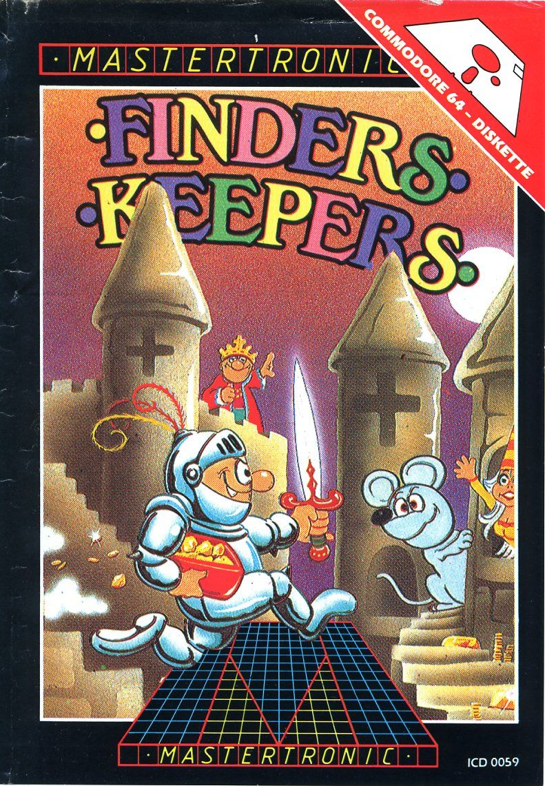 Finders Keepers box art for Commodore 64