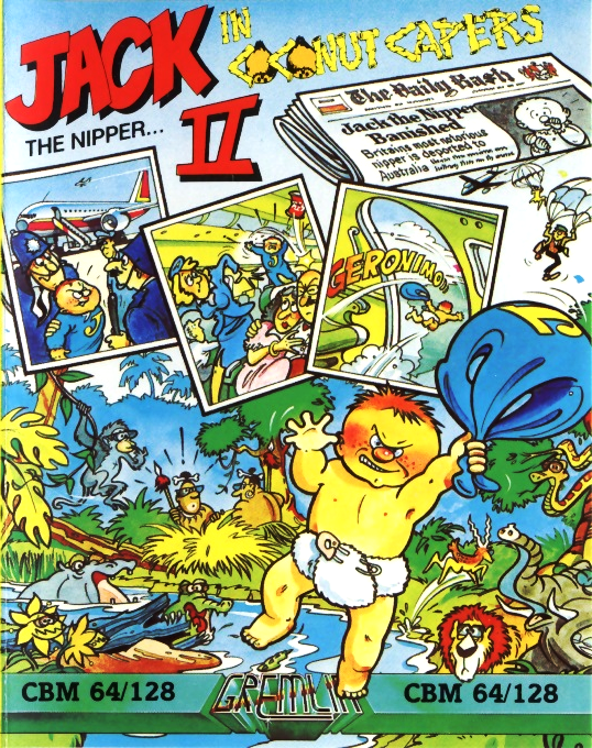 Jack The Nipper II - In Coconut Capers box art for Commodore 64