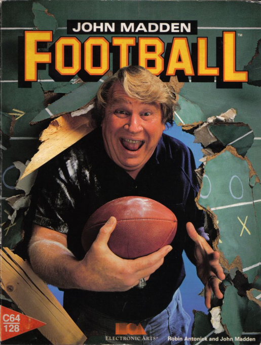 John Madden Football box art for Commodore 64