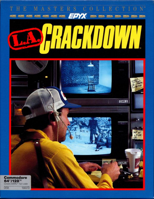 L.A. Crackdown box art for Commodore 64