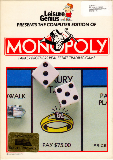 Monopoly box art for Commodore 64