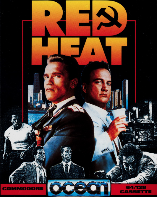 Red Heat box art for Commodore 64