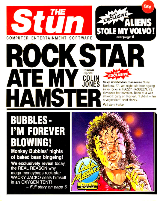 Rock Star Ate My Hamster box art for Commodore 64