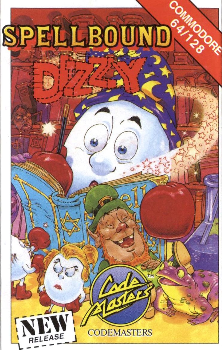 Spellbound Dizzy box art for Commodore 64