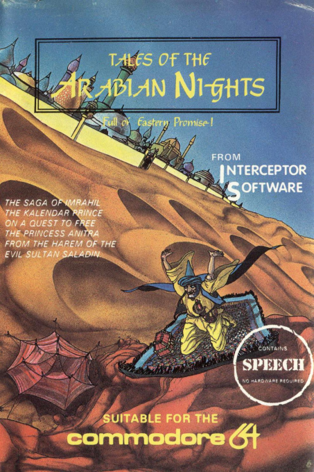Tales of the Arabian Nights box art for Commodore 64