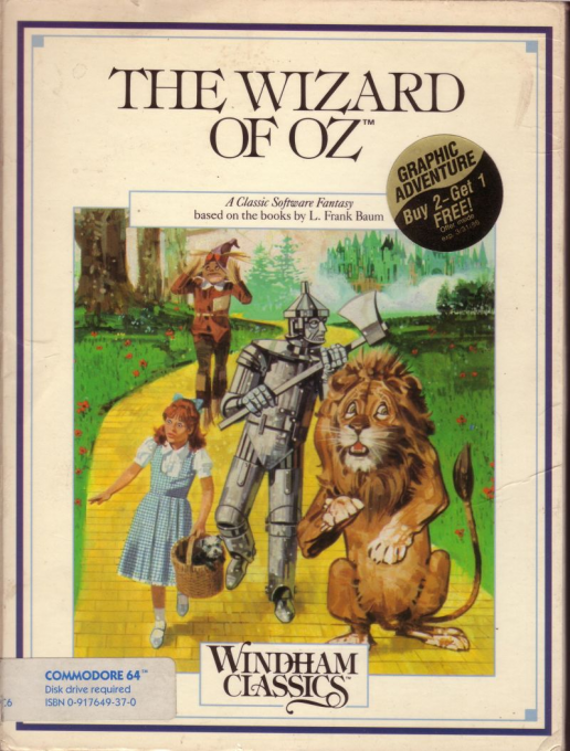 The Wizard Of Oz box art for Commodore 64