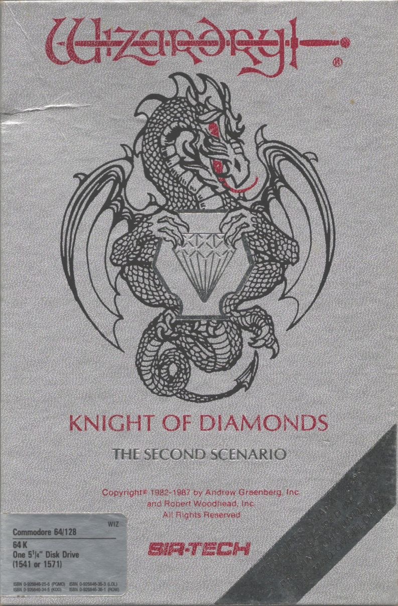 Wizardry Knight of Diamonds the Second Scenario box art for Commodore 64