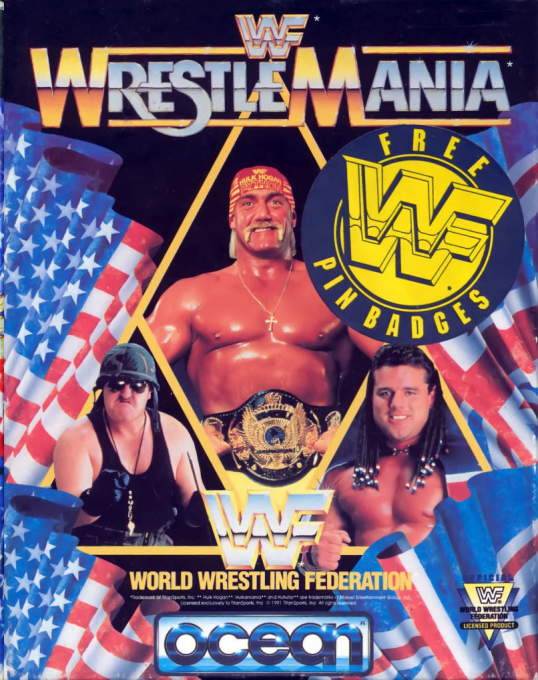 WWF Wrestlemania box art for Commodore 64