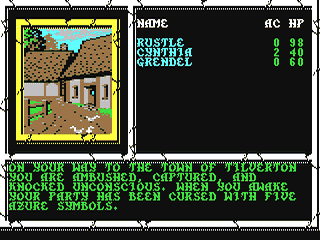 Advanced Dungeons & Dragons Curse of the Azure Bonds screenshot 3 for Commodore 64