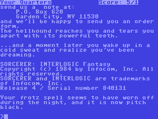 Sorcerer screenshot 2 for Commodore 64