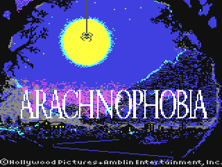 Arachnophobia title screen for Commodore 64
