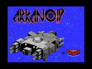 Arkanoid title screen for Commodore 64