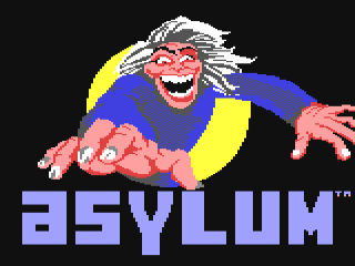 Asylum title screen for Commodore 64
