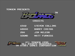 Badlands title screen for Commodore 64