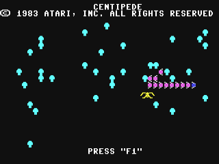 Centipede title screen for Commodore 64