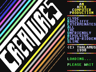 Creatures title screen for Commodore 64