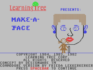 Facemaker title screen for Commodore 64