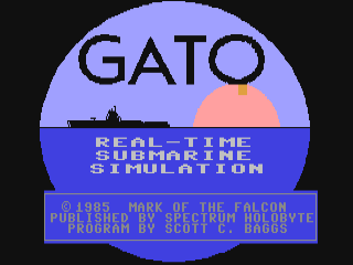 Gato title screen for Commodore 64